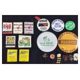 Vintage pin and matchbook collection