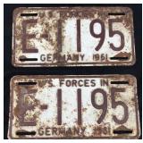 1961 US Forces in Germany license plates