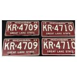 Two 1969 matching license plate pairs