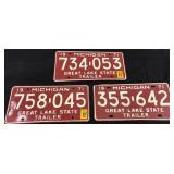 Three mismatched 1971 license plates