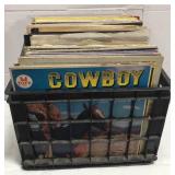 Vintage record lot in black crate