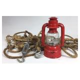 Mini lantern and rope with hardware
