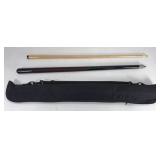 Two piece pool cue w/ case