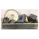 Rusty barn treasures in a galvanized tub