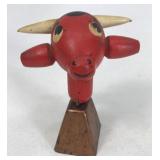 Vintage wood & copper bull bell