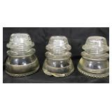 Three glass insulators