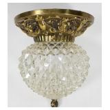 Vintage brass/glass ceiling fixture