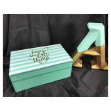 Glass box and letter “A”