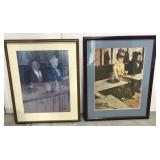 Two framed art prints