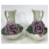 Pair of small flower pitchers