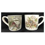 Pair of English transferware mugs