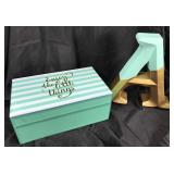 Glass box and letter “A”