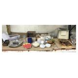 Clean out lot: glassware, vintage sweater,