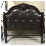 Large leather padded queen headboard