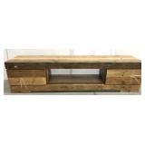 Rustic reclaimed wood console stand