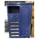 Blue painted wardrobe cabinet