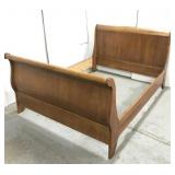 Vintage maple wood sleigh bed