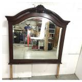 Large dark wood dresser mirror