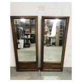 Pair of matching wood framed mirrors