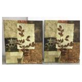 Pair of canvas autumnal art