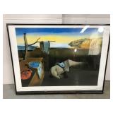 Framed Salvador Dali persistence of memory print