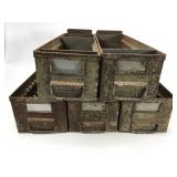 Set of weathered metal drawers