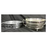 Pyrex glass bowl and metal stand