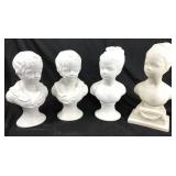 Four white busts