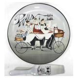 Ceramic dessert platter and server