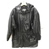 Men’s large hooded leather jacket