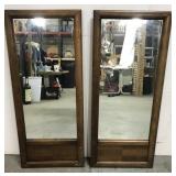 Pair of matching wood framed mirrors