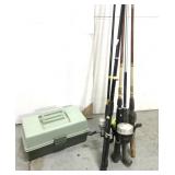 Fishing rods and tackle box
