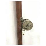 Antique pool cue converted fishing pole