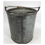 Antique galvanized minnow bucket