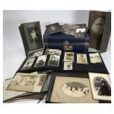 Antique photographs albums and train case