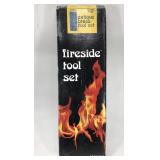 New in box brass fire side tool set