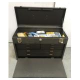 Kennedy metal machinist chest w/ contents
