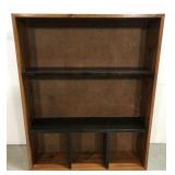 Two tone wood shelf w/ cork backing