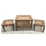 Mid century cane top table set