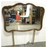 Vintage curved wood frame mirror
