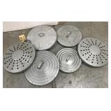 Six Galvanized can lids