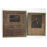 Framed US history documents