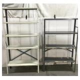 Pair of metal storage shelves