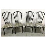 Set of four houndstooth pattern chairs