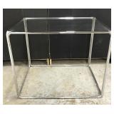 Modern style chrome + glass side table