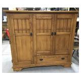 Mission style solid wood TV cabinet
