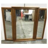 Bi-fold wood mirror