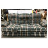 Plaid recliner sofa