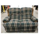 Plaid recliner loveseat sofa
