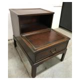Two tiered end table with drawer